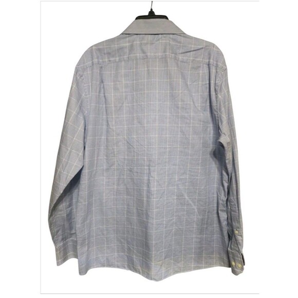 Tommy Hilfiger Men’s 17 34/35 Blue Plaid Long Sleeve Button Down Shirt - Picture 2 of 9